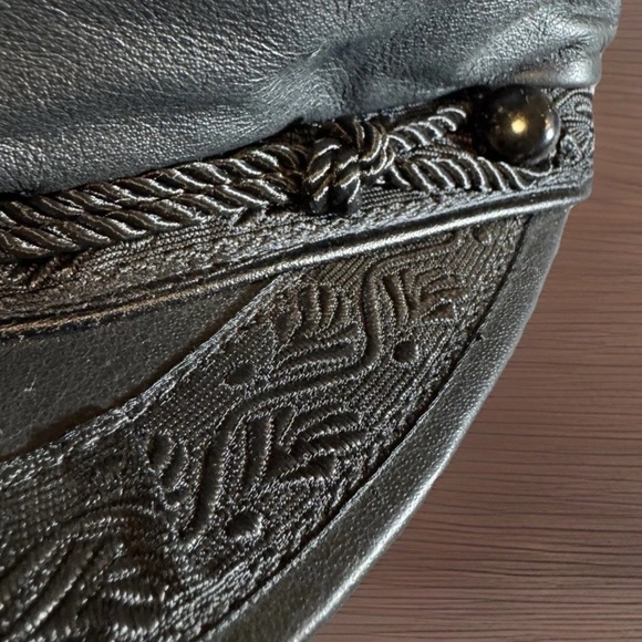 Vintage GREEK FISHERMANS Cap Mens X-Large Black Genuine Leather Fiddlers Hat USA - Picture 5 of 11